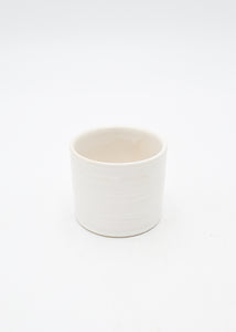 White Matte Ridges Ceramic Pot -  - Pots and Vases - Wild Lark