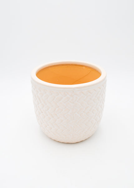 White Knit Design Ceramic Pots (3 Sizes Available) -  - Pots and Vases - Wild Lark