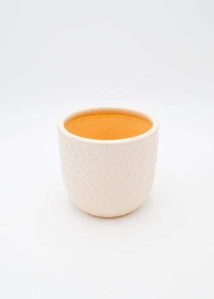 White Knit Design Ceramic Pots (3 Sizes Available) -  - Pots and Vases - Wild Lark