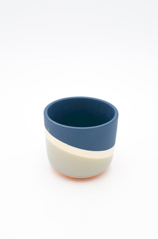 Blue and White Matte Ceramic Pot -  - Pots and Vases - Wild Lark