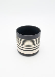 Black White Striped Matte Pot -  - Pots and Vases - Wild Lark