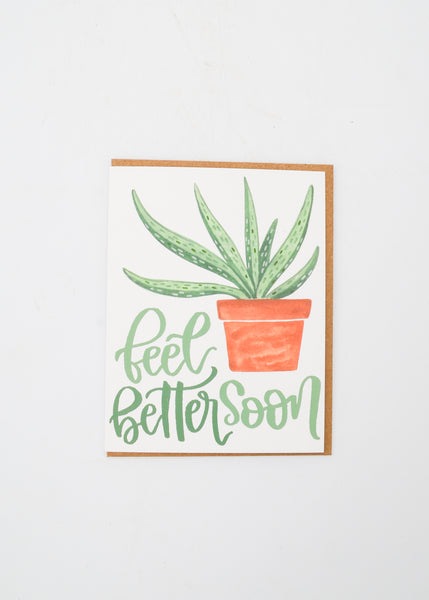 "Feel Better Soon" Card - Aloe Plant -  - Sketchy Notions - Wild Lark