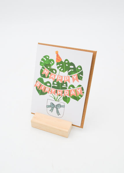 "Happy Birthday" Card - Monstera Plant -  - Sketchy Notions - Wild Lark