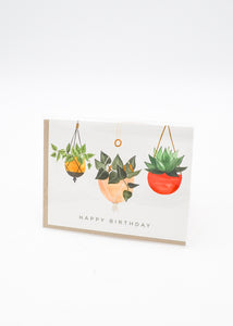 "Happy Birthday" Card - Hanging Plants -  - Sketchy Notions - Wild Lark