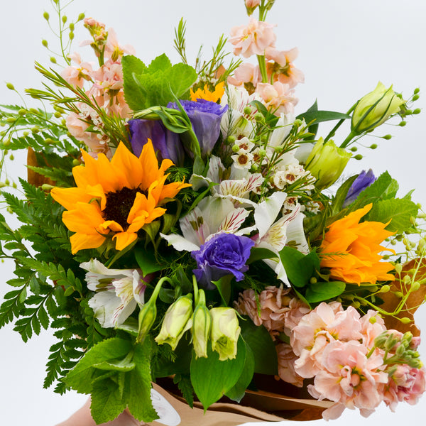 Bright and Cheery Wrapped Bouquet - Designer's Choice -  - Wild Lark - Wild Lark
