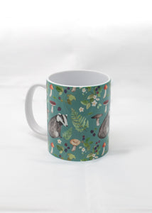 Badgers + Woodland Ceramic Mug -  - The Butterfly & Toadstool - Wild Lark