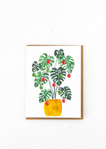 Monstera with Christmas Ornaments Card -  - Sketchy Notions - Wild Lark