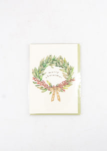 "Merry Christmas" Wreath Card (small) -  - Lana's Shop - Wild Lark