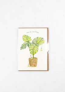 "Warm Wishes" Monstera with Ornament Card (small) -  - Lana's Shop - Wild Lark