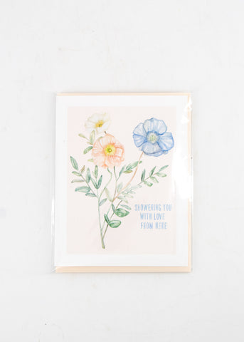 "Showering You With Love From Here" Flowers Card -  - Lana's Shop - Wild Lark