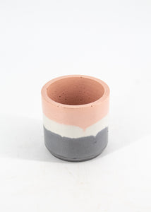 Pink + White + Blue Concrete Pot -  - Cord + Iron - Wild Lark