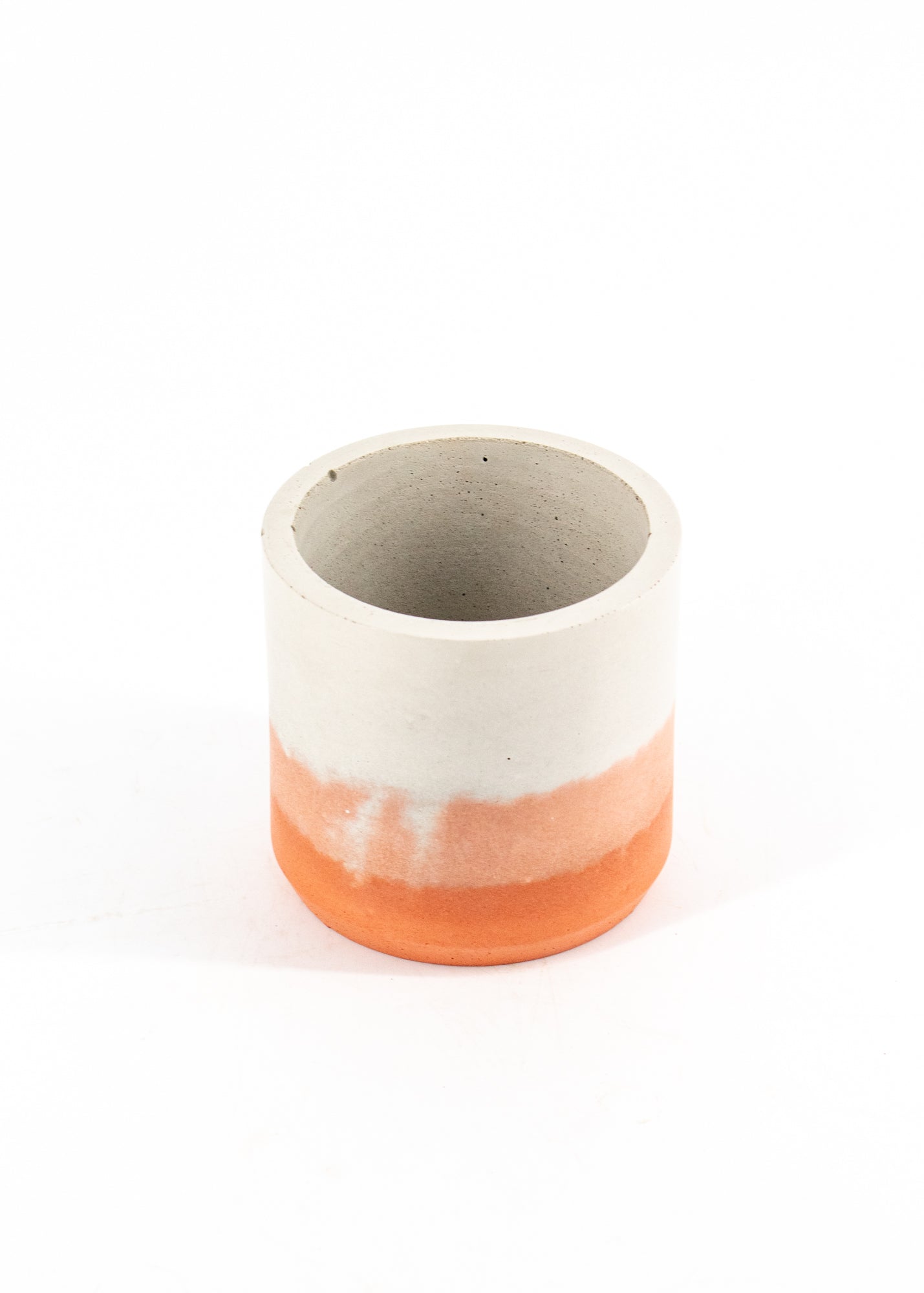 White + Pink + Orange Concrete Pot -  - Cord + Iron - Wild Lark