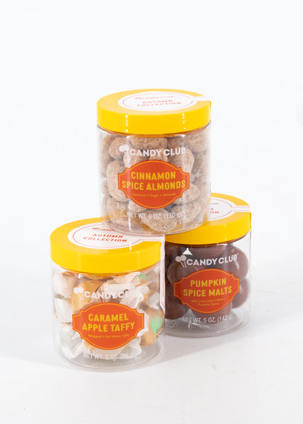 SALE! Autumn Candy Bundle - Cinnamon Spice Almonds, Pumpkin Spice Malts, + Caramel Apple Taffy -  - Candy Club - Wild Lark