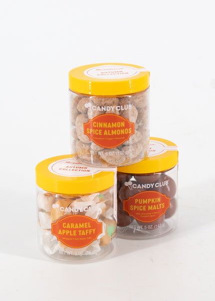 SALE! Autumn Candy Bundle - Cinnamon Spice Almonds, Pumpkin Spice Malts, + Caramel Apple Taffy -  - Candy Club - Wild Lark