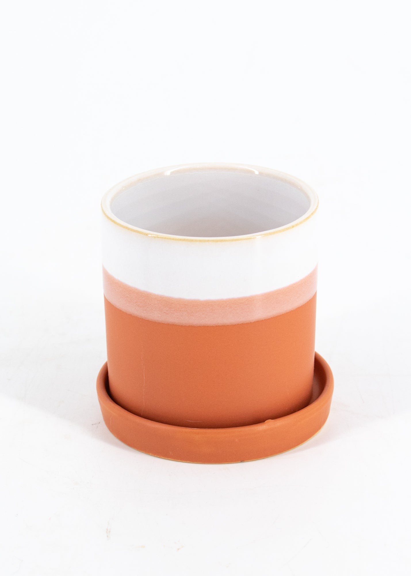 Terra Cotta Stripe Pot with Saucer (4 Sizes Available) -  - Pots and Vases - Wild Lark