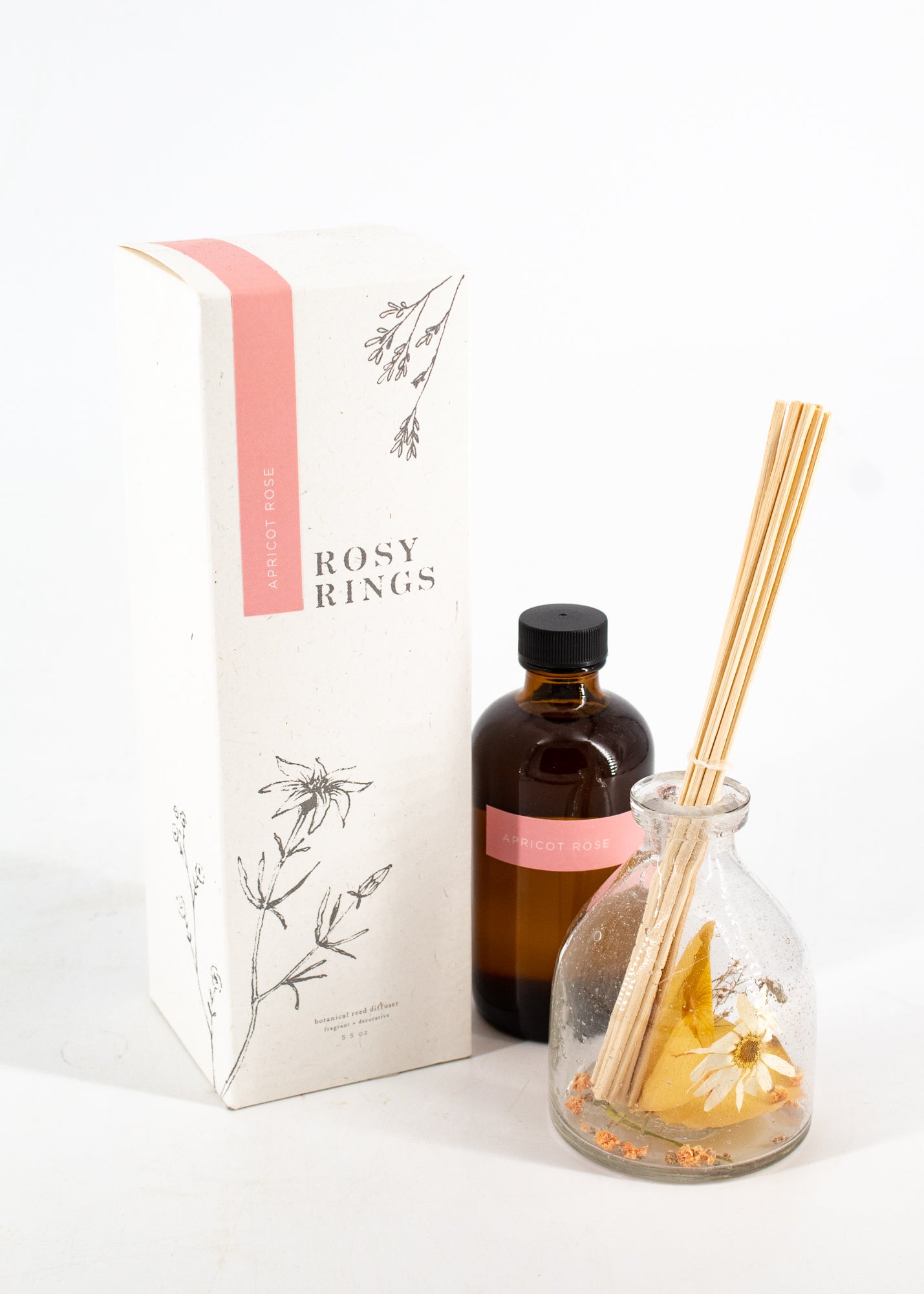 SALE! Apricot Rose Botanical Reed Diffuser -  - Rosy Rings - Wild Lark