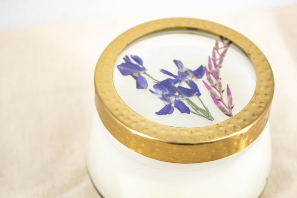 SALE! Pressed Flower Candle - Roman Lavender -  - Rosy Rings - Wild Lark