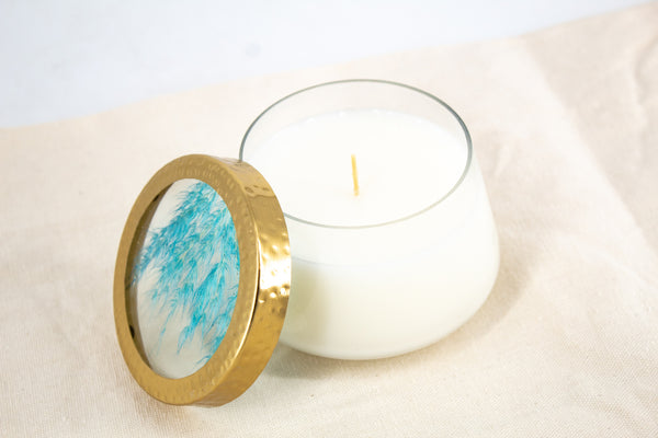 Pressed Flower Candle - Beach Daisy -  - Rosy Rings - Wild Lark