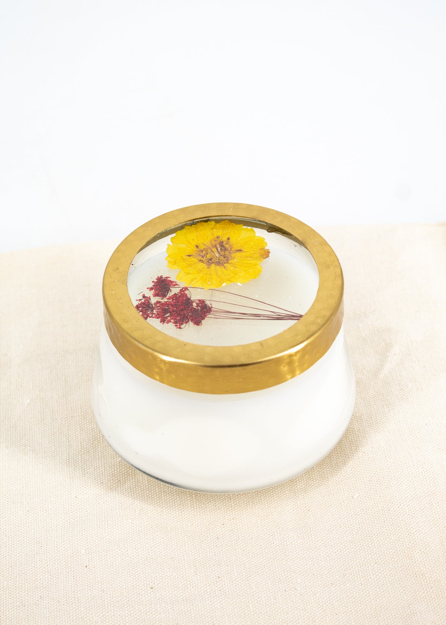 Pressed Flower Candle - Peony and Pomelo -  - Rosy Rings - Wild Lark