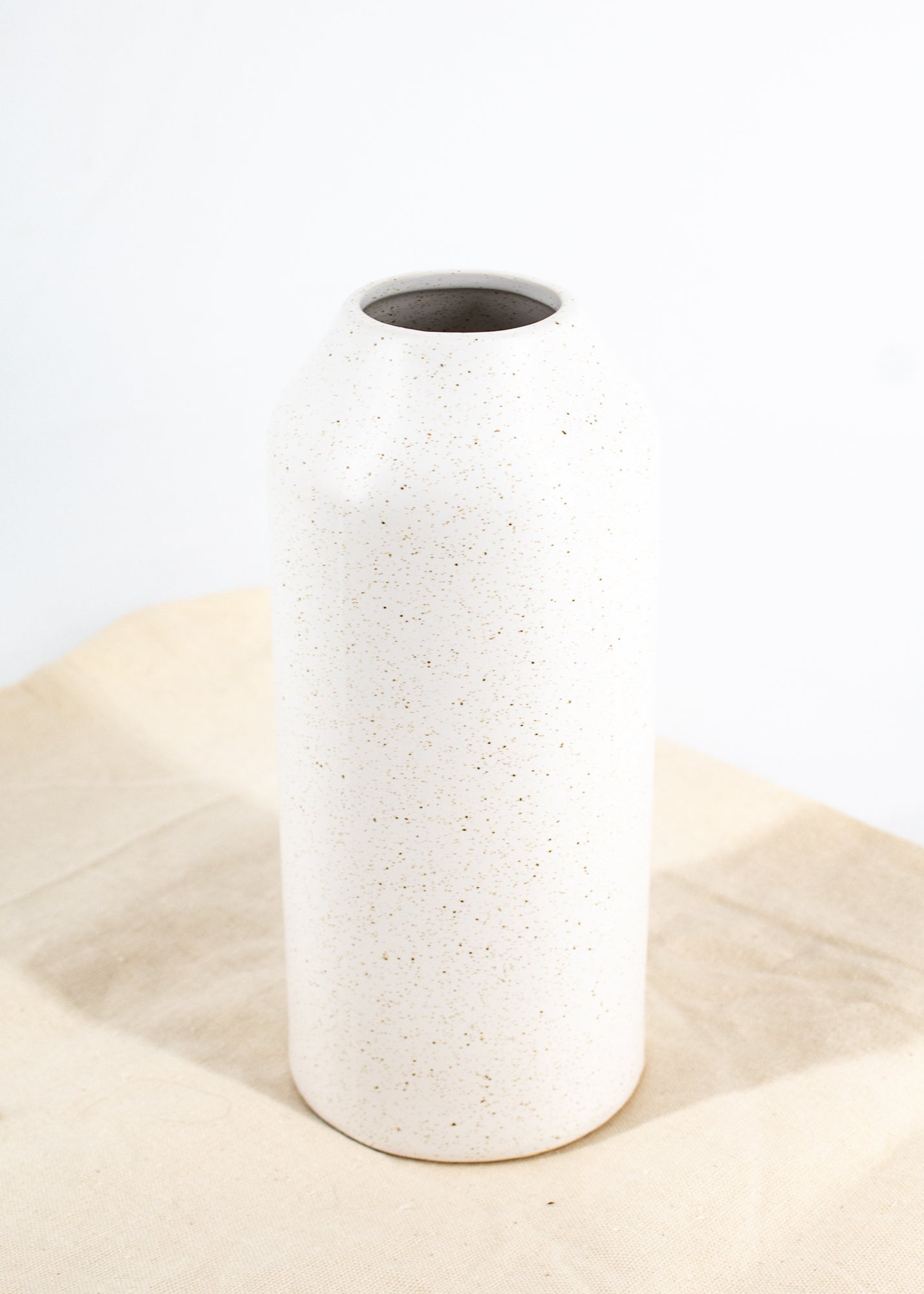 White Speckled Cylinder Vase -  - Pots and Vases - Wild Lark