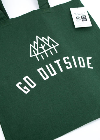 Small Green Tote Bag - "Go Outside" -  - Nature Supply Co. - Wild Lark