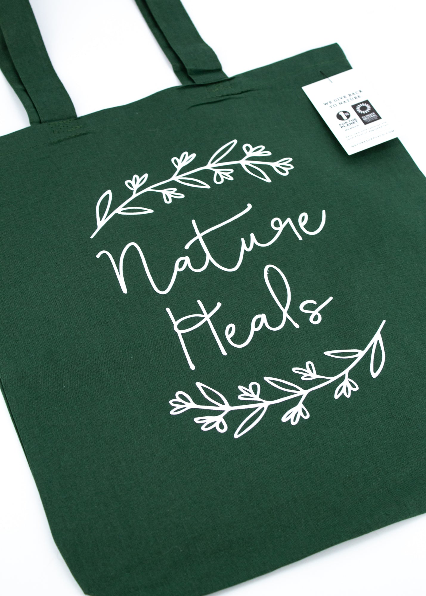 Small Green Tote Bag - "Nature Heals" -  - Nature Supply Co. - Wild Lark