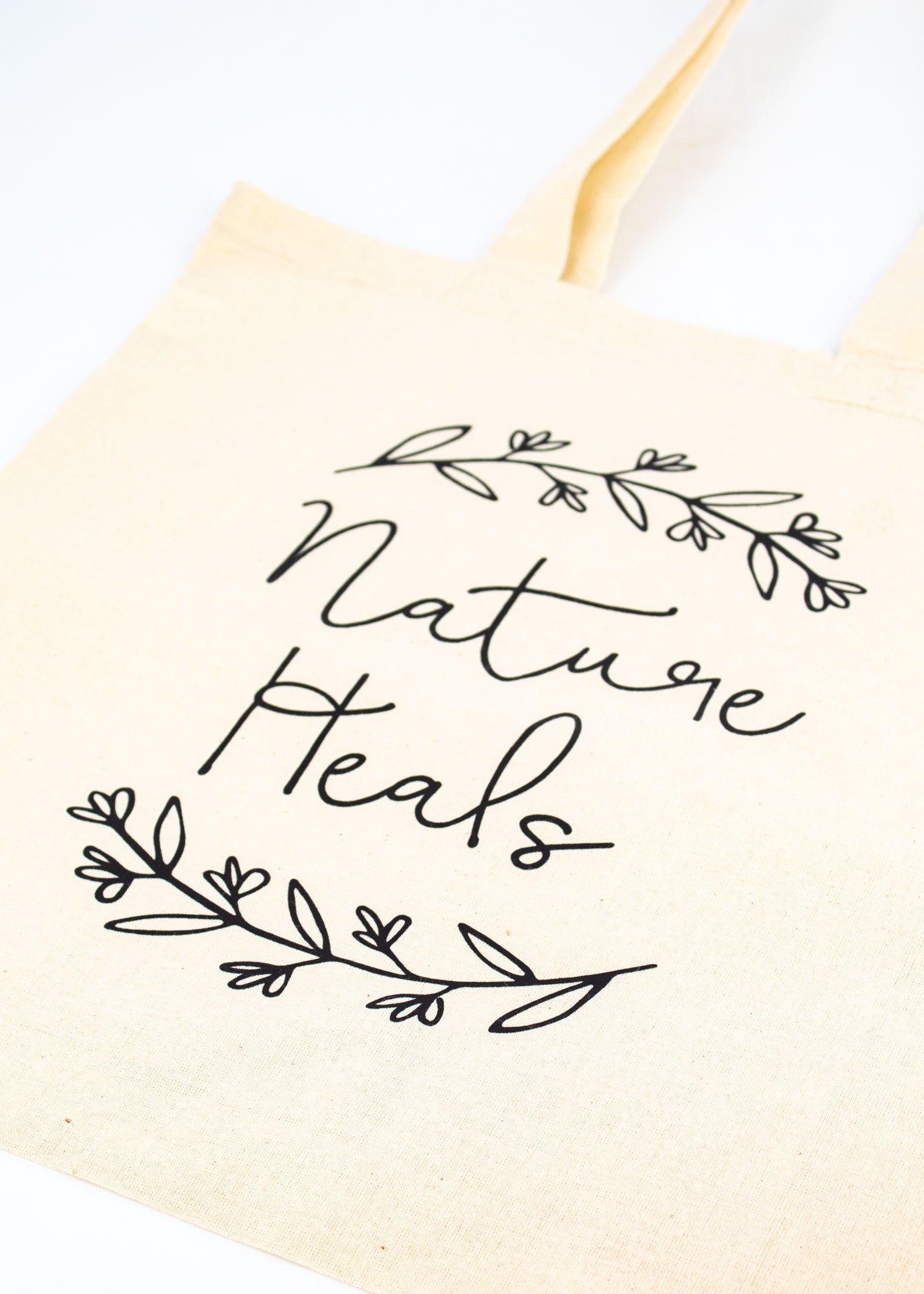 Small Cream Tote Bag - "Nature Heals" -  - Nature Supply Co. - Wild Lark