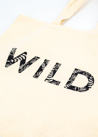 Small Cream Tote Bag - "WILD" -  - Nature Supply Co. - Wild Lark