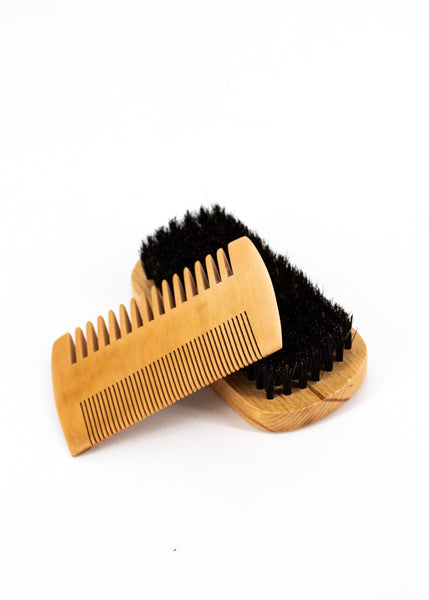 Bamboo Beard Brush + Comb Set -  - Buck Naked Soap Company - Wild Lark