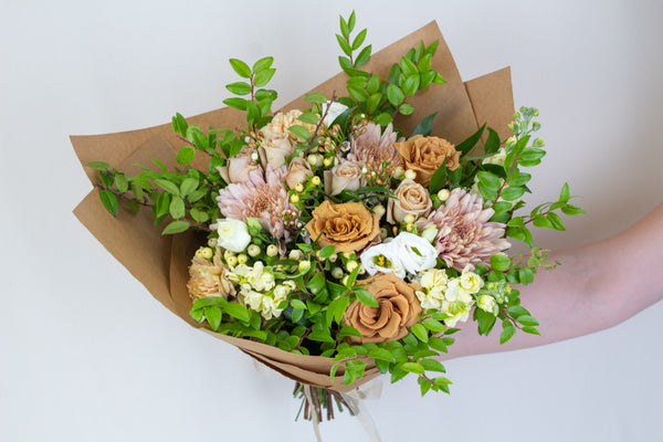 Blushing Neutrals Wrapped Bouquet - Designer's Choice -  - Wild Lark - Wild Lark