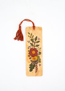 Folk Flowers Wood Bookmark with Tassel -  - Little Gold Fox Designs - Wild Lark