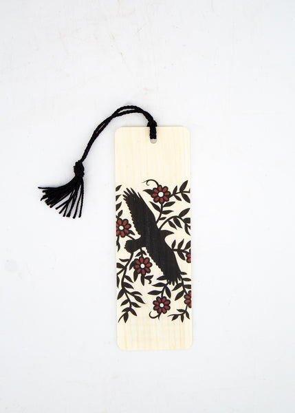 Raven Wood Bookmark with Tassel -  - Little Gold Fox Designs - Wild Lark