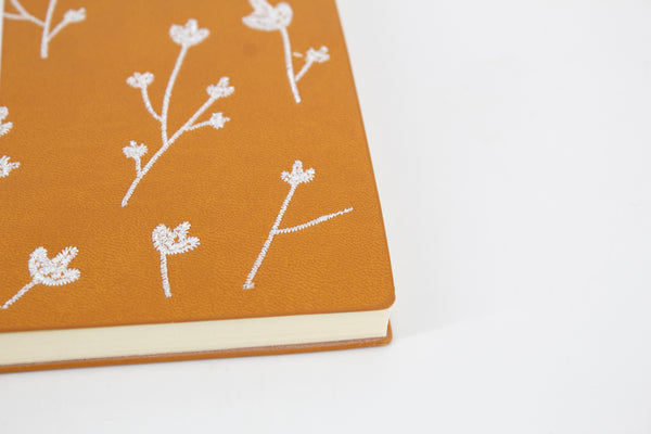 Mustard Embroidered Notebook -  - Denik - Wild Lark