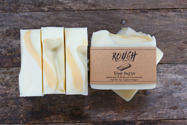 Handmade Rough Cut Soap Bars - Unscented (3 varieties) - Triple Butter - Rough Cut Soaps & Sundries - Wild Lark