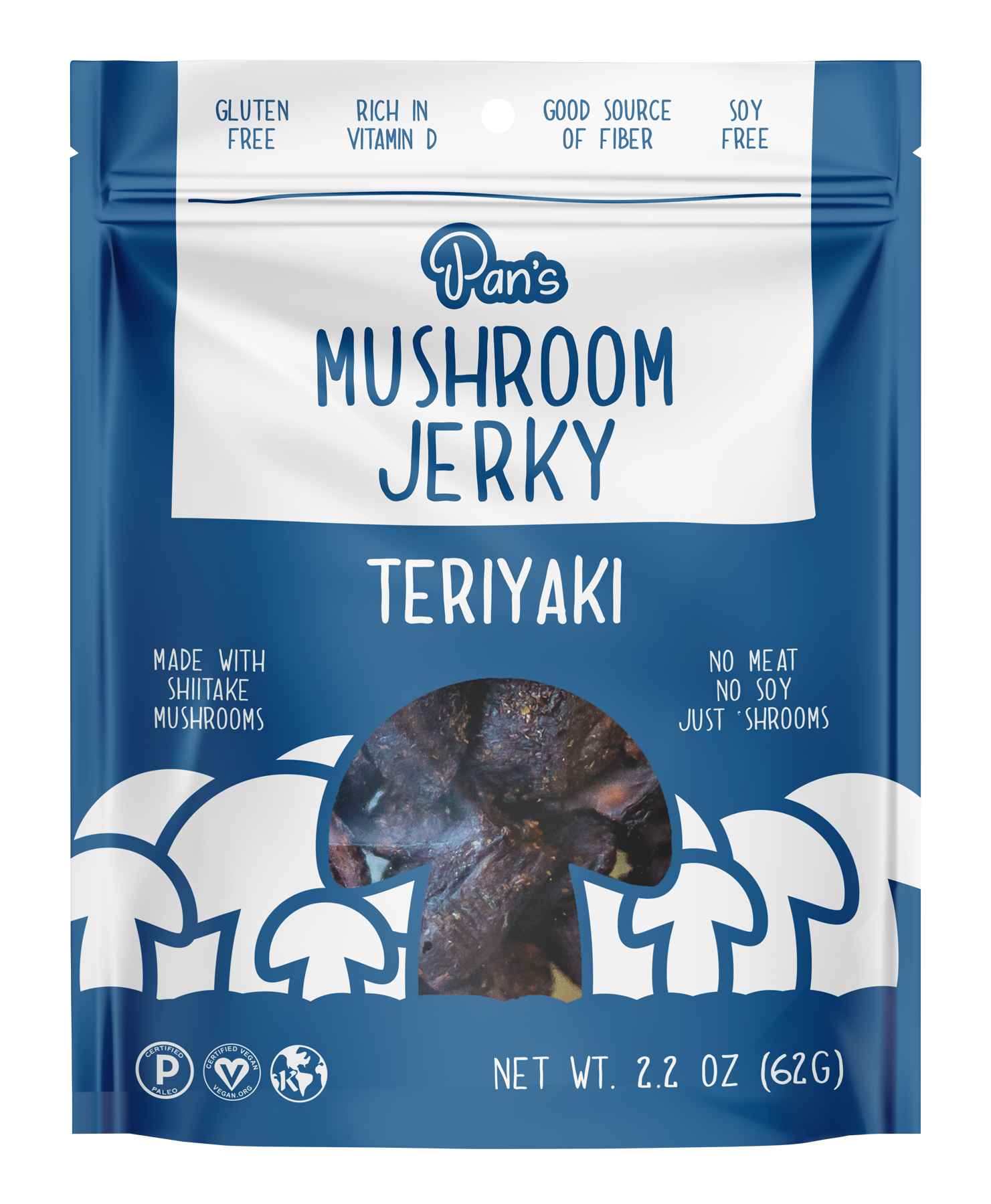 Pan's Mushroom Jerky: Teriyaki -  - Pan's Mushroom Jerky - Wild Lark