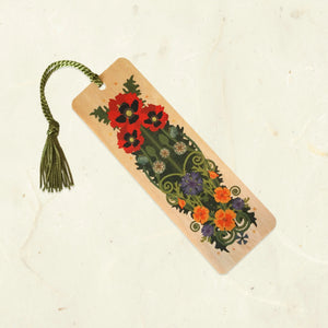 Poppy Spider Wood Bookmark -  - Little Gold Fox Designs - Wild Lark