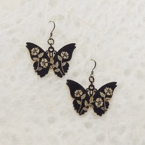 Butterfly Printed Wood Earrings -  - Little Gold Fox Designs - Wild Lark