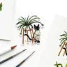 Cat and Plant Stickers - Siamese Cat with Spider Plant - Sketchy Notions - Wild Lark