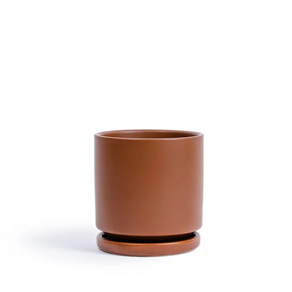6.5" Gemstone Pot - with Water Saucer - Chocolate - Momma Pots - Wild Lark
