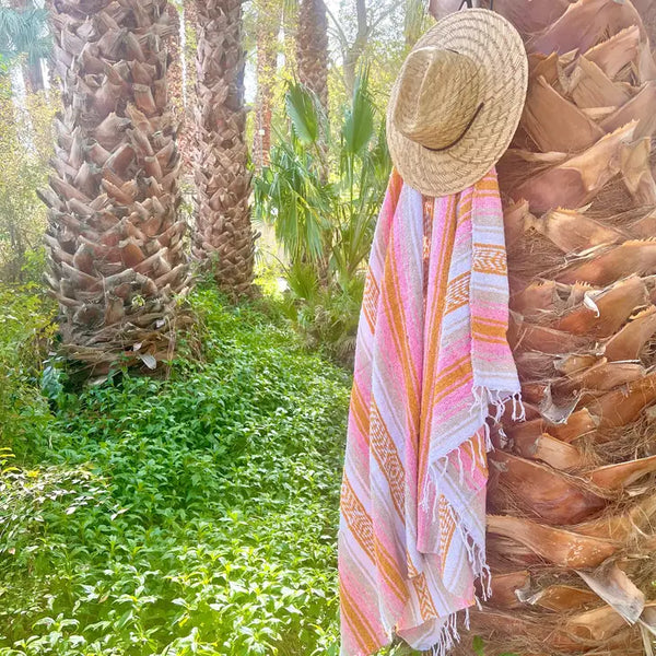 Beach Blanket / Mexican Blanket / Throw Blanket - Honey Bloom - Sea Gypsy California - Wild Lark