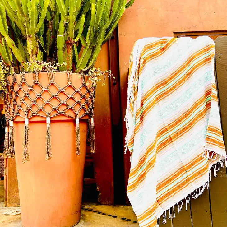 Beach Blanket / Mexican Blanket / Throw Blanket - Coconut Cove - Sea Gypsy California - Wild Lark