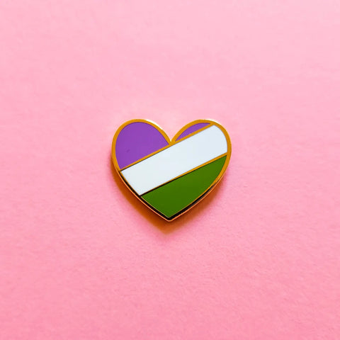 Genderqueer Heart Pin -  - Little Rainbow Paper Co - Wild Lark