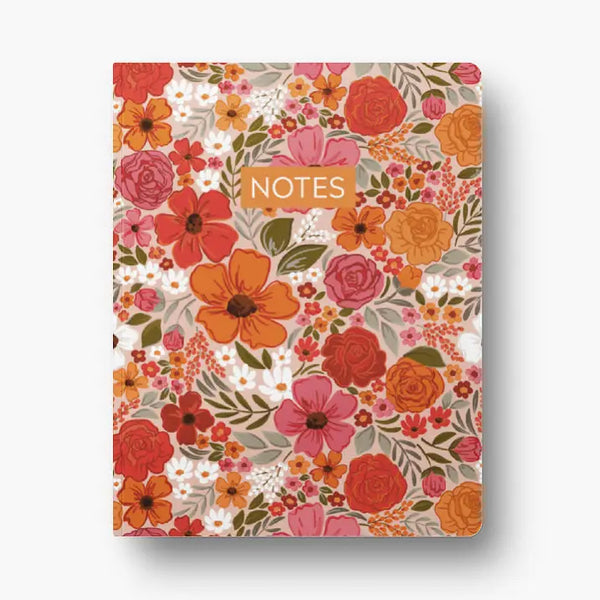 Layflat Lined Journal Notebook (8.5" x 11") - Rosewood Blooms - Elyse Breanne Design - Wild Lark
