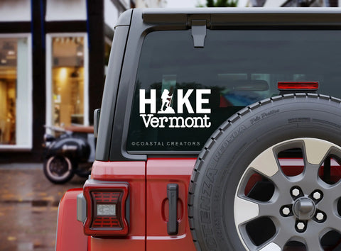 Hike Vermont Vinyl Window Sticker Decal -  - Coastal Creators of Connecticut - Wild Lark