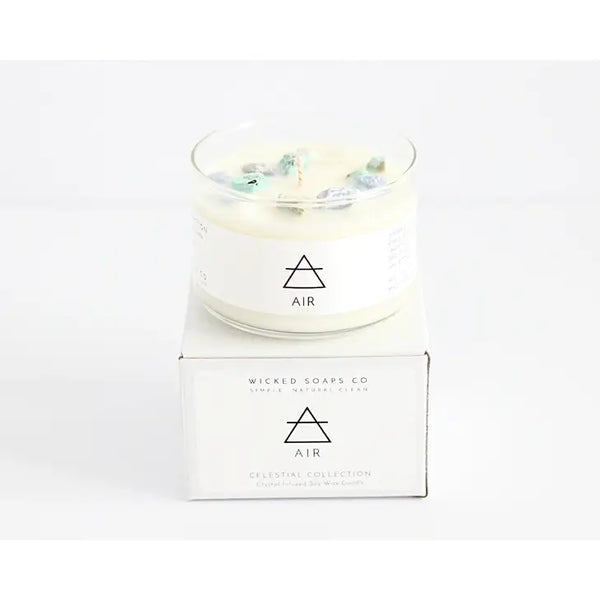 Air - Zodiac Inspired Crystal + Essential Oil Candle -  - Wicked Soaps Co. - Wild Lark