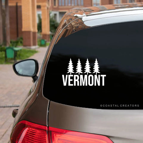 Vermont Trees Vinyl Window Sticker Decal -  - Coastal Creators of Connecticut - Wild Lark