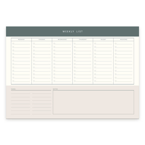 Weekly List Desk Pad -  - Ruff House Print Shop - Wild Lark