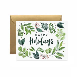 Happy Holidays Foliage Greeting Card -  - Paper Anchor Co. - Wild Lark