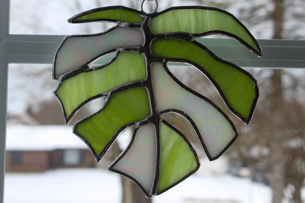 Monstera Leaf Stained Glass Suncatcher -  - The Glass Magnolia - Wild Lark