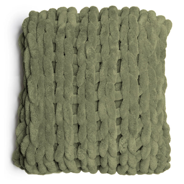Chenille Chunky Knit Blankets (8 Colors Available) - Olive - American Heritage Textiles - Wild Lark